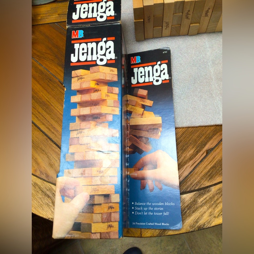 Milton Bradley Jenga tabletop game. EUC.